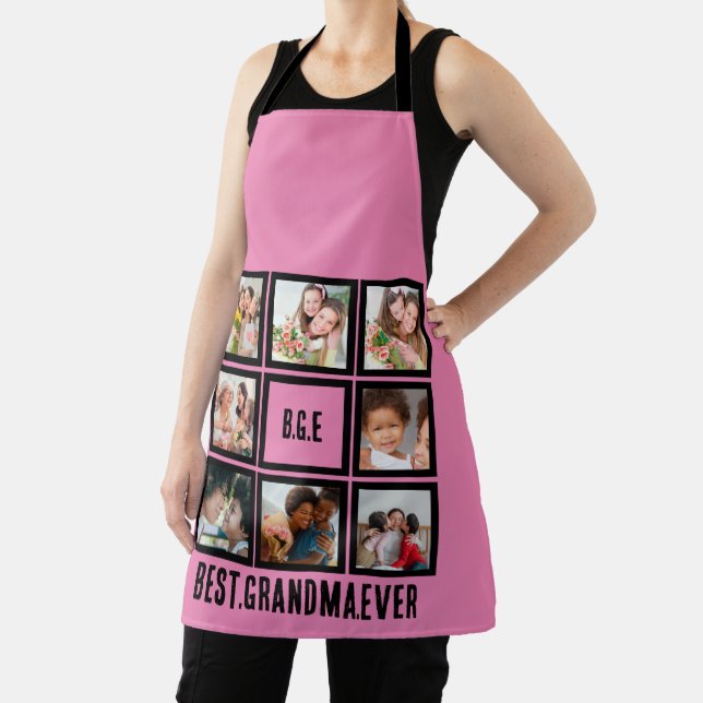Personalized Best Grandma Ever 8 Photo Collage Apron (Insitu)