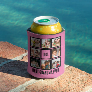 Personalized Best Grandma Ever 8 Photo Collage Can Cooler