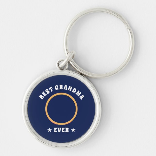 Personalized Best Grandma Ever Custom Family Photo Keychain (Front)