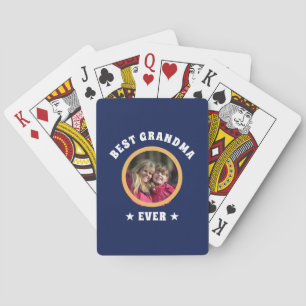 Personalized Best Grandma Ever Custom Family Photo Playing Cards