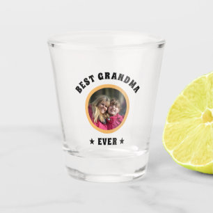 Personalized Best Grandma Ever Custom Family Photo Shot Glass