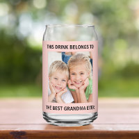  Personalized Best Grandma Ever Photo Pink