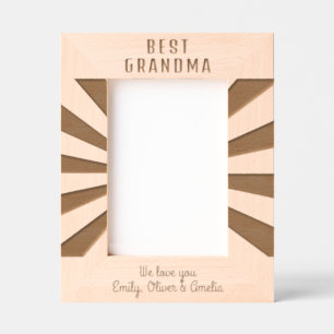 Personalized Best Grandma Sun Burst Keepsake  Etched Frames