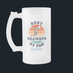 Personalized Best Grandpa By Par Grandparents Day Frosted Glass Beer Mug<br><div class="desc">Retro Best Grandpa By Par design you can customize for the recipient of this cute golf theme design. Perfect gift for Father's Day or grandfather's birthday. The text "GRANDPA" can be customized with any dad moniker by clicking the "Personalize" button above</div>