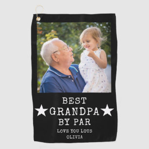 Personalized Best Grandpa by Par Photo Gift  Golf Towel