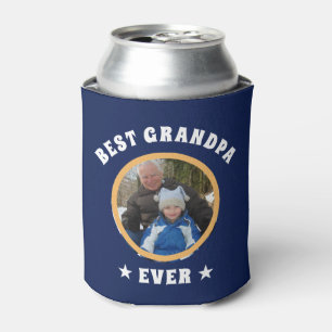 Personalized Best Grandpa Ever Custom Family Photo Can Cooler