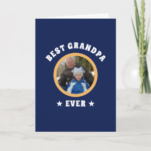 Personalized Best Grandpa Ever Custom Family Photo Card