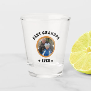 Personalized Best Grandpa Ever Custom Family Photo Shot Glass