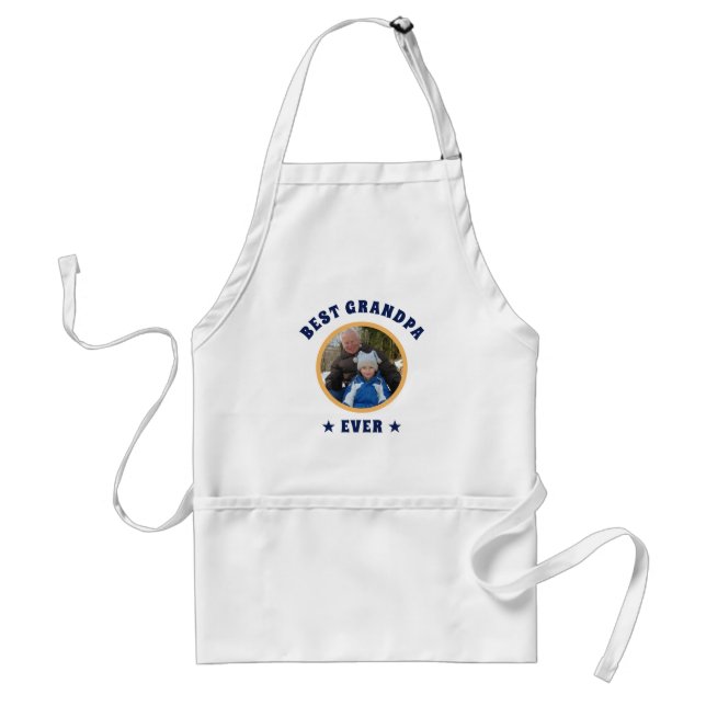Personalized Best Grandpa Ever Custom Family Photo Standard Apron (Front)