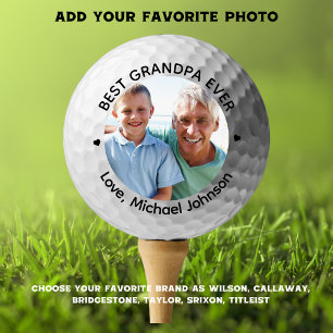 Personalized "Best Grandpa Ever" Custom Photo Golf Balls