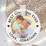Personalized Best Grandpa Ever Custom Photo Keychain<br><div class="desc">Best Grandpa Ever ... Customize these grandfather keychain with your grandchild's favourite photo and name . Whether it's a grandfather birthday, fathers day or Christmas, these grandpa keychains with be a favourite. Great gift to all grand dads, grandfathers from the kids ! COPYRIGHT © 2020 Judy Burrows, Black Dog Art...</div>