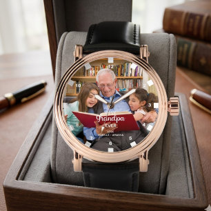 Personalized "best Grandpa ever Modern Typography Watch