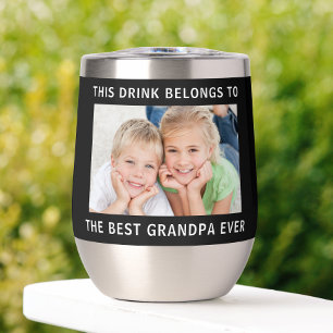 Personalized Best Grandpa Ever Photo Black