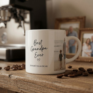 Personalized Best Grandpa Ever Photo Espresso Cup