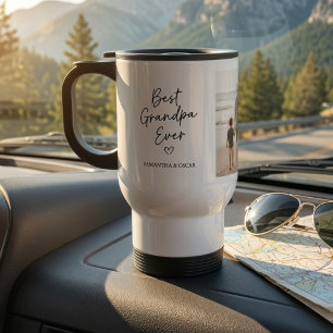 Personalized Best Grandpa Ever Photo  Travel Mug