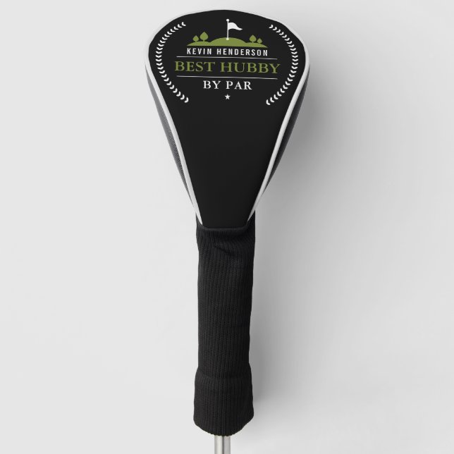 Personalized Best Hubby By Par Golf Head Cover (Front)