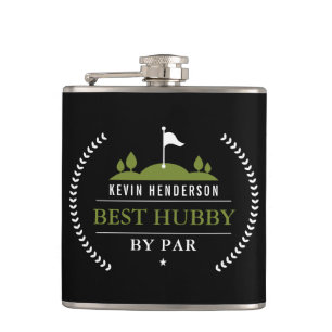 Personalized Best Hubby By Par Hip Flask