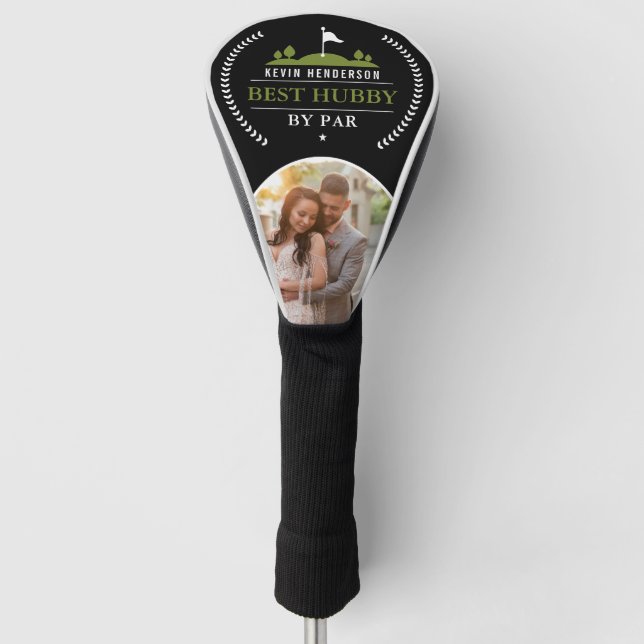 Personalized Best Hubby By Par Photo Golf Head Cover (Front)
