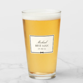 Personalized Best Man Bowtie Wedding Party Gift Glass