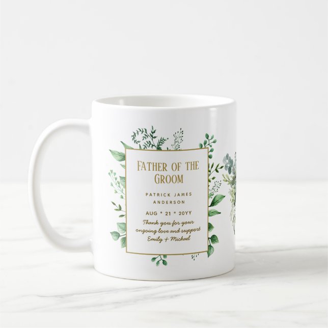 Personalized Best Man Father of Groom Groomsman Coffee Mug (Left)