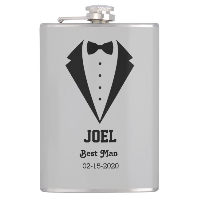 Personalized Best Man Gift Hip Flask (Front)