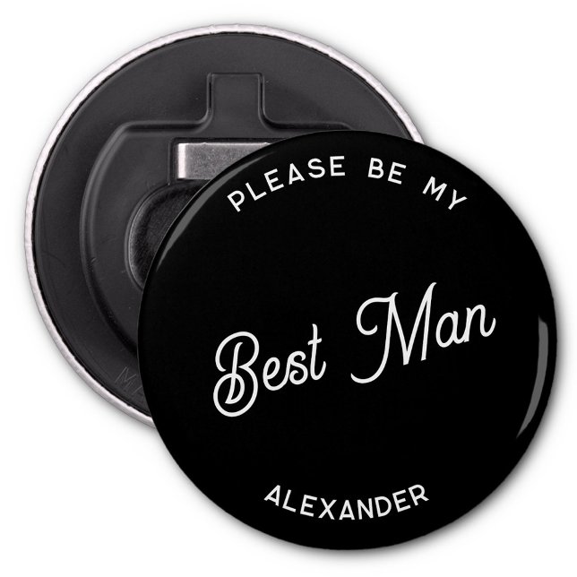 Personalized Best Man Proposal Bottle Opener (Fun best man proposal button bottle opener)