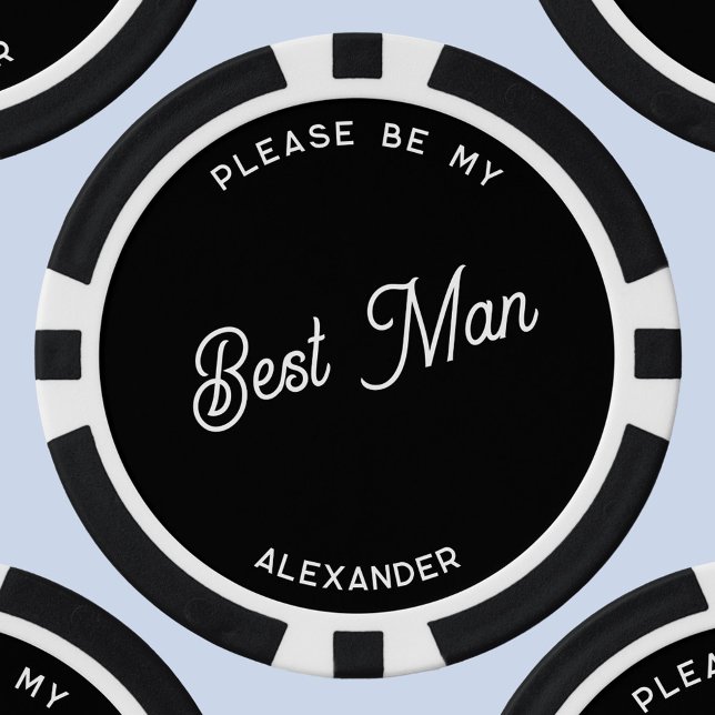 Personalized Best Man Proposal Poker Chips (Wedding Best Man Groomsman proposal personalized poker chip)