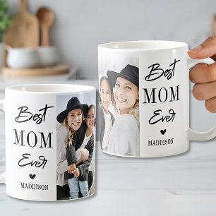 Personalized Best Mom Ever 2 Photo Coffee Mug