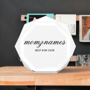 Personalized Best Mom Ever Calligraphy Name Acrylic Award