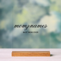 Personalized Best Mom Ever Calligraphy Name