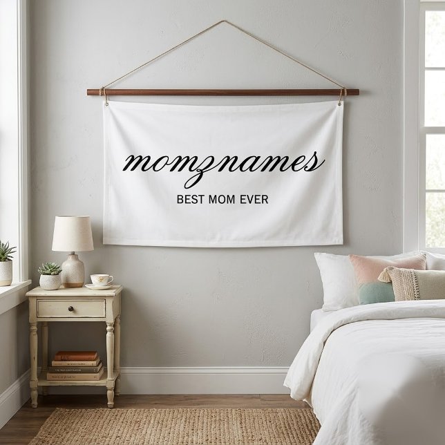 Personalized Best Mom Ever Calligraphy Name Banner (Creator Uploaded)