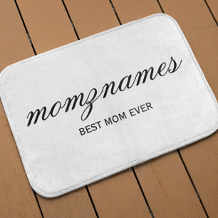 Personalized Best Mom Ever Calligraphy Name Bath Mat