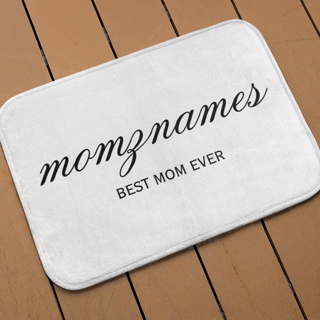 Personalized Best Mom Ever Calligraphy Name Bath Mat (Creator Uploaded)
