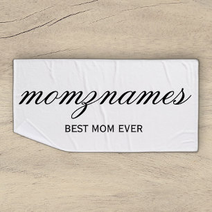 Personalized Best Mom Ever Calligraphy Name Bath Towel