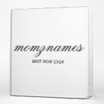 Personalized Best Mom Ever Calligraphy Name Binder<br><div class="desc">Celebrate the special moms in your life with our Personalized Best Mom Ever Calligraphy Name design, perfect for Mother's Day, birthdays, or any occasion to show your love. This elegant and customizable gift is ideal for all moms—whether they’re the world's best mom ever, dog mom, cat mom, or bonus mom!...</div>
