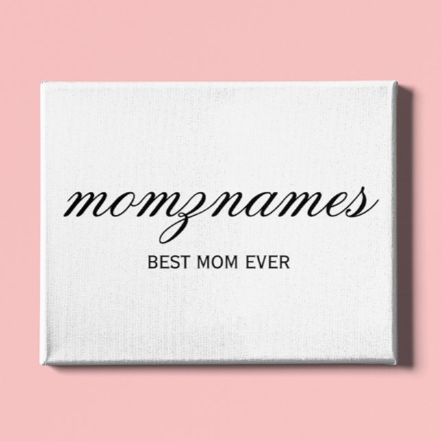 Personalized Best Mom Ever Calligraphy Name Canvas Print (Creator Uploaded)