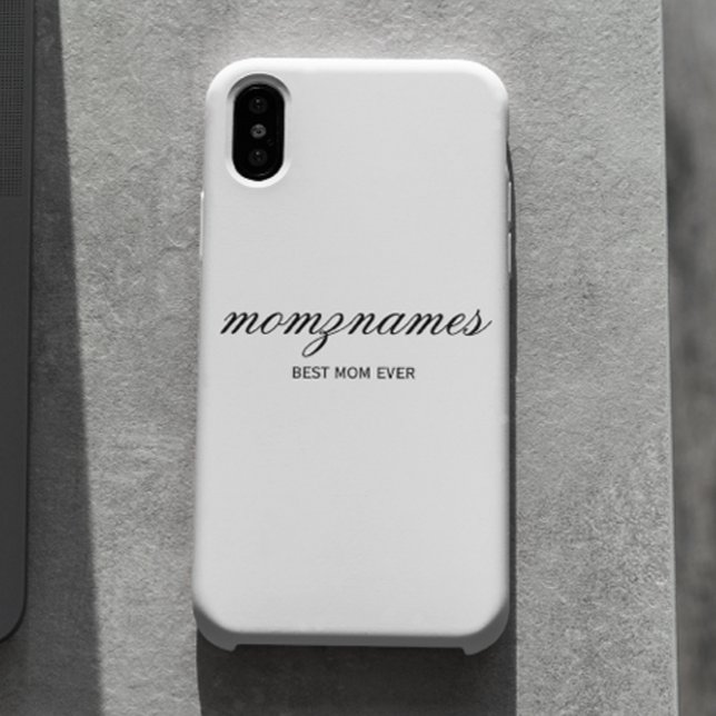 Personalized Best Mom Ever Calligraphy Name Case-Mate iPhone Case (Creator Uploaded)