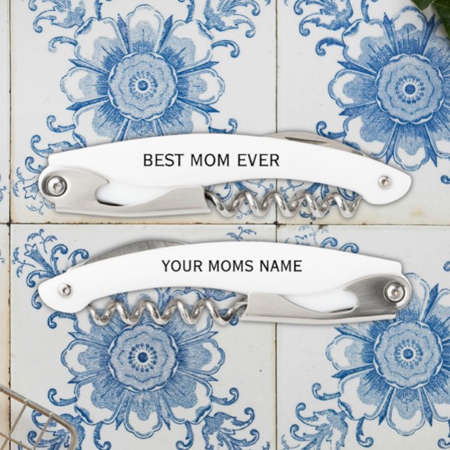 Personalized Best Mom Ever Calligraphy Name Corkscrew (Creator Uploaded)