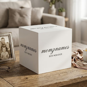 Personalized Best Mom Ever Calligraphy Name Cube