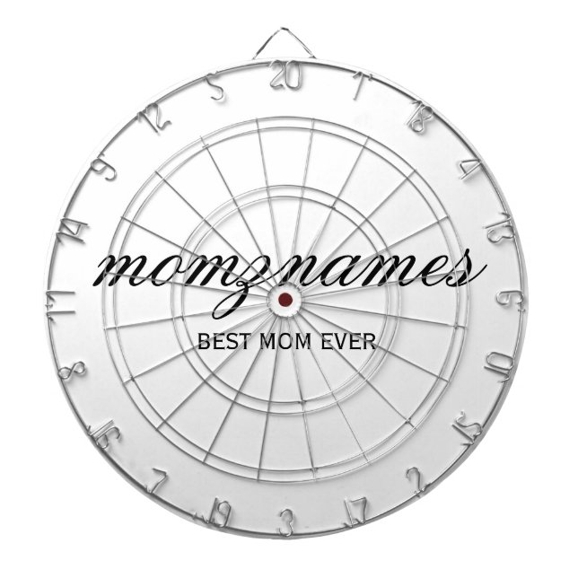 Personalized Best Mom Ever Calligraphy Name Dartboard (Front)