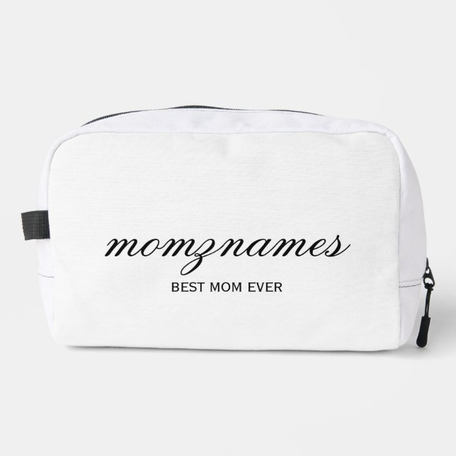 Personalized Best Mom Ever Calligraphy Name Dopp Kit (Front)