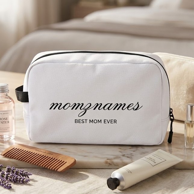 Personalized Best Mom Ever Calligraphy Name Dopp Kit (Creator Uploaded)