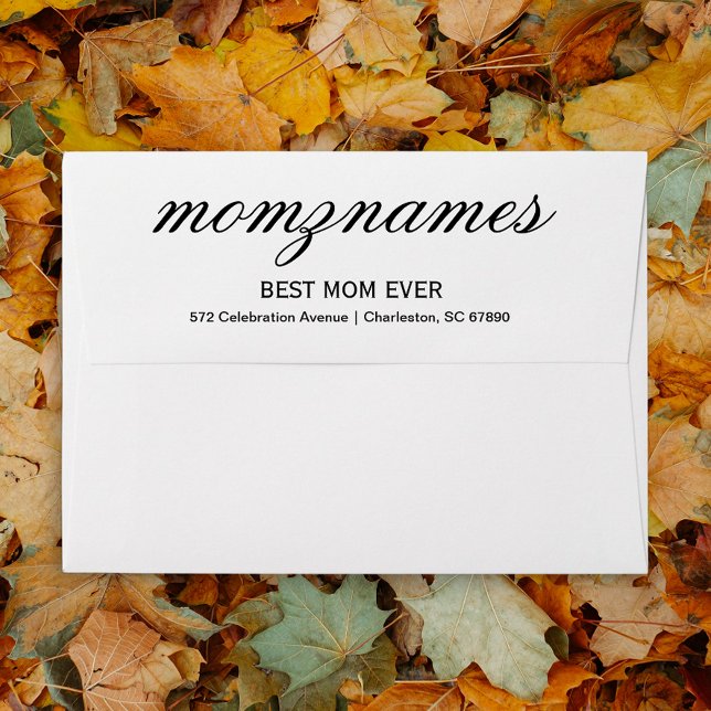 Personalized Best Mom Ever Calligraphy Name Envelope (Creator Uploaded)
