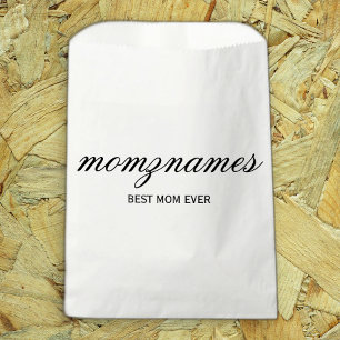 Personalized Best Mom Ever Calligraphy Name Favour Bag