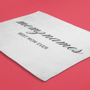 Personalized Best Mom Ever Calligraphy Name Fleece Blanket