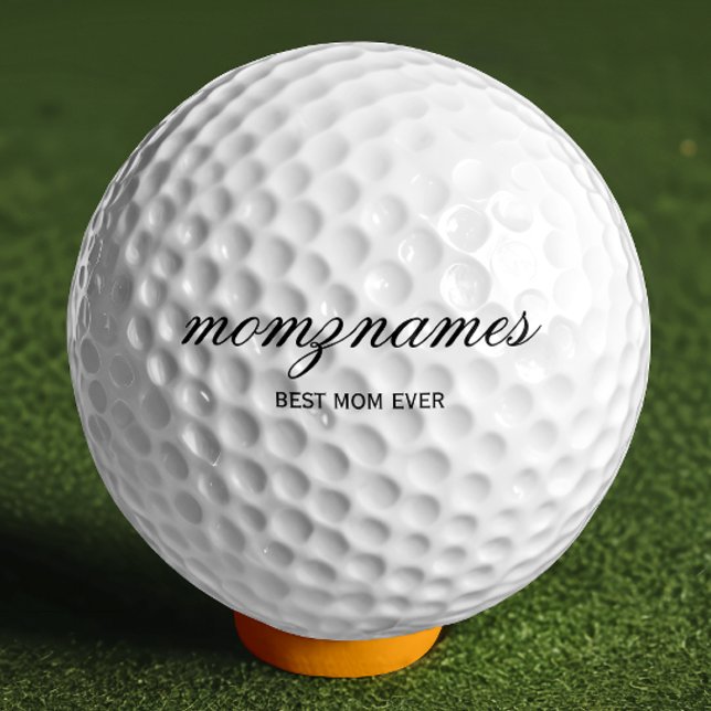 Personalized Best Mom Ever Calligraphy Name Golf Balls (Creator Uploaded)