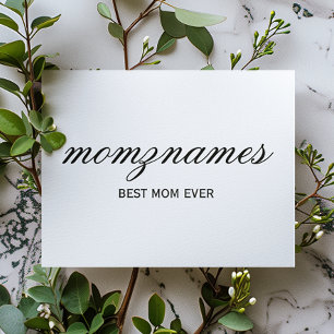 Personalized Best Mom Ever Calligraphy Name Holiday Postcard