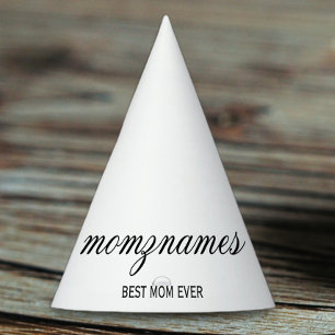 Personalized Best Mom Ever Calligraphy Name Party Hat