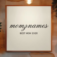 Personalized Best Mom Ever Calligraphy Name