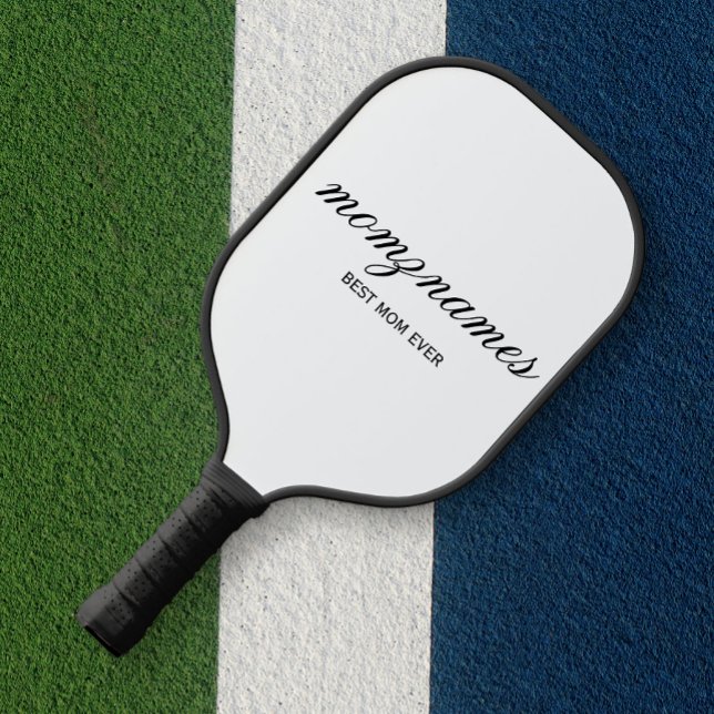 Personalized Best Mom Ever Calligraphy Name Pickleball Paddle (Creator Uploaded)